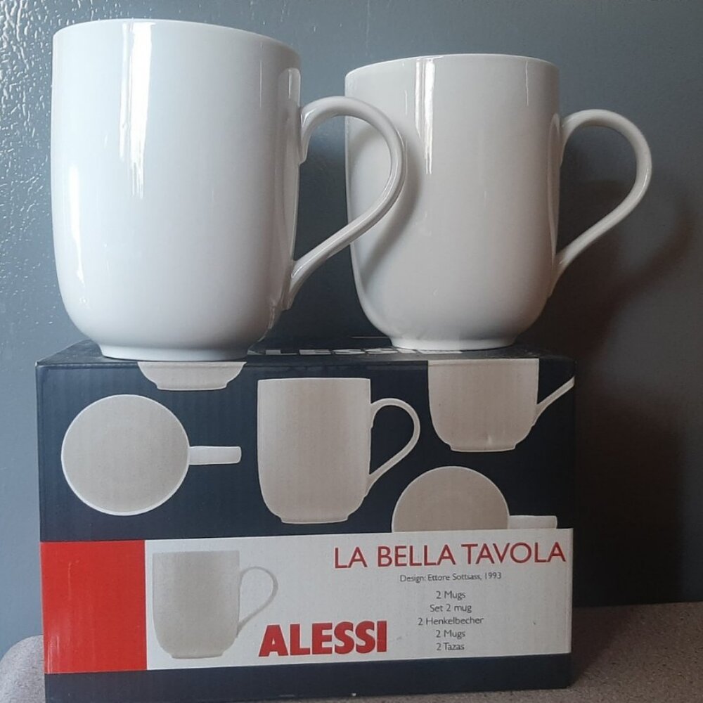 2 Coffee Mugs Alessi La Bella Tavola Design~Ettore Sottsass, 1993